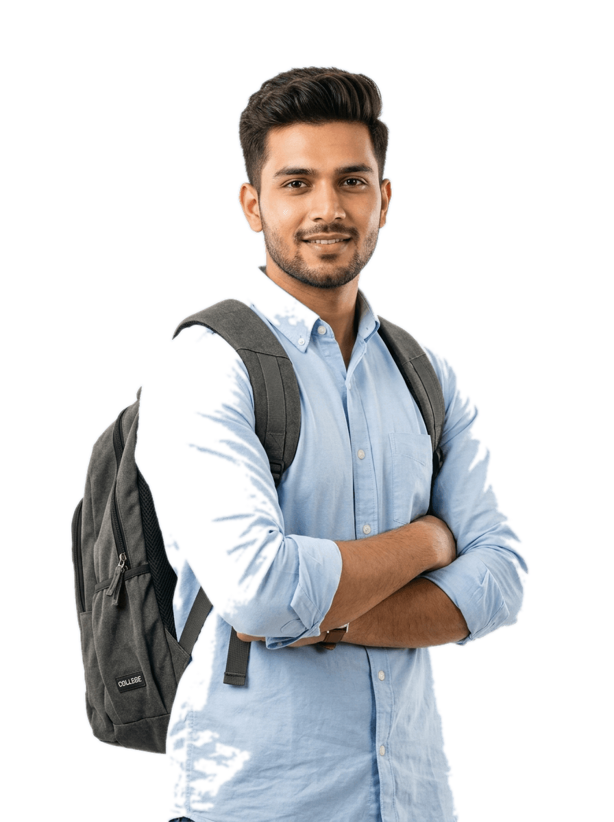 Student preparing for an entrance exam